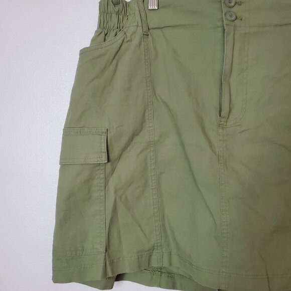 Ava & Viv Women's Cargo Mini A-Line Skort Sage Green- Size 1X Cotton - Picture 2 of 11